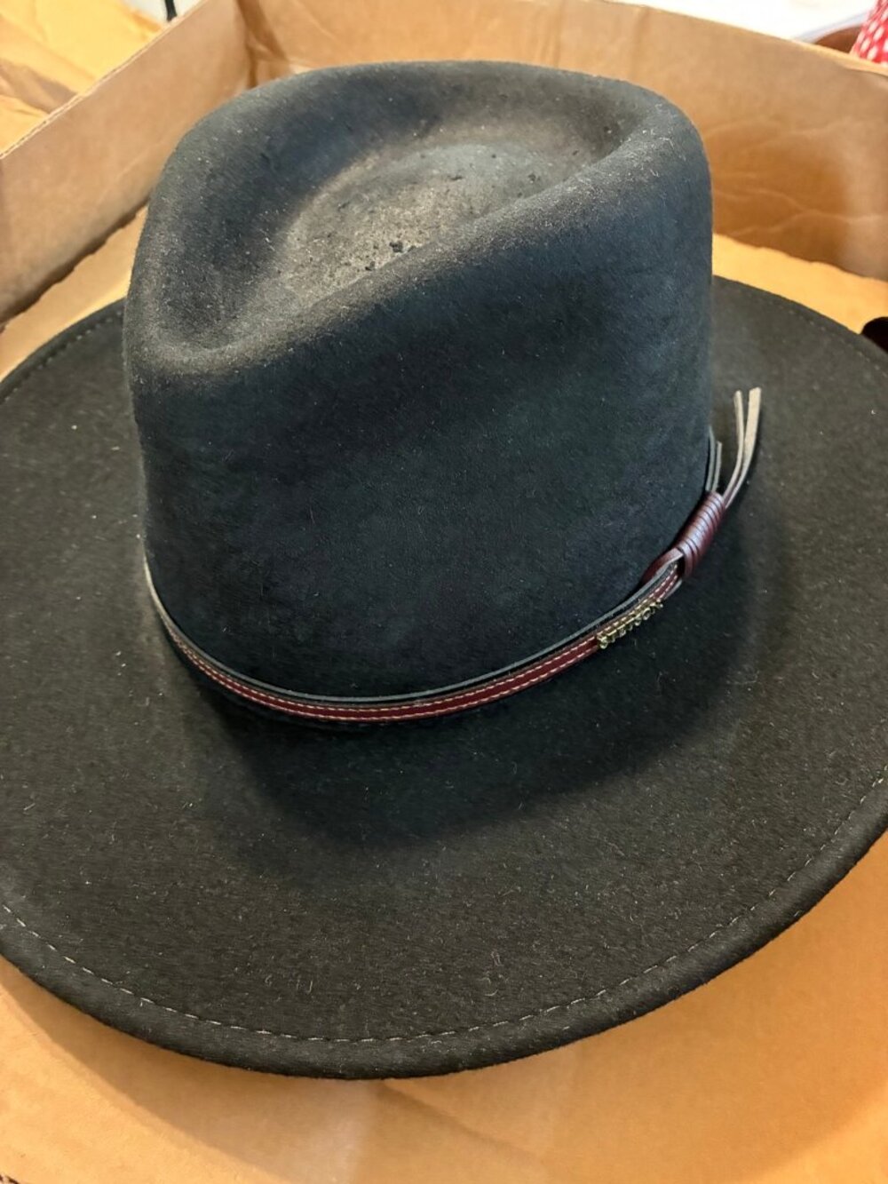 Stetson Black Felt Crushable Hat - Size Small
